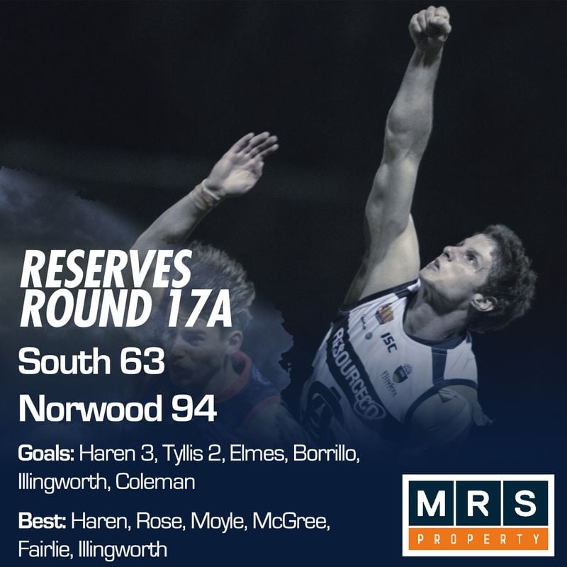 Reserves Match Report - Round 17A - South Adelaide vs Norwood Reserves Match Report - Round 17A - South Adelaide vs Norwood